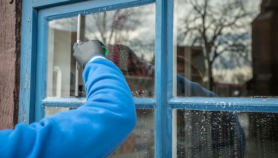 Window cleaning in action